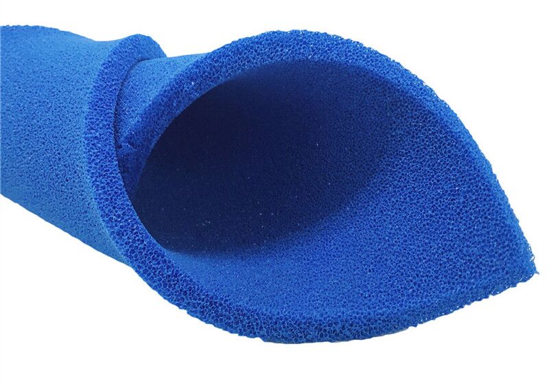 Blue color open cell polyurethane foam for water purification